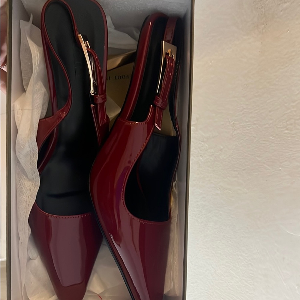 Elegant Burgundy Slingback Heels